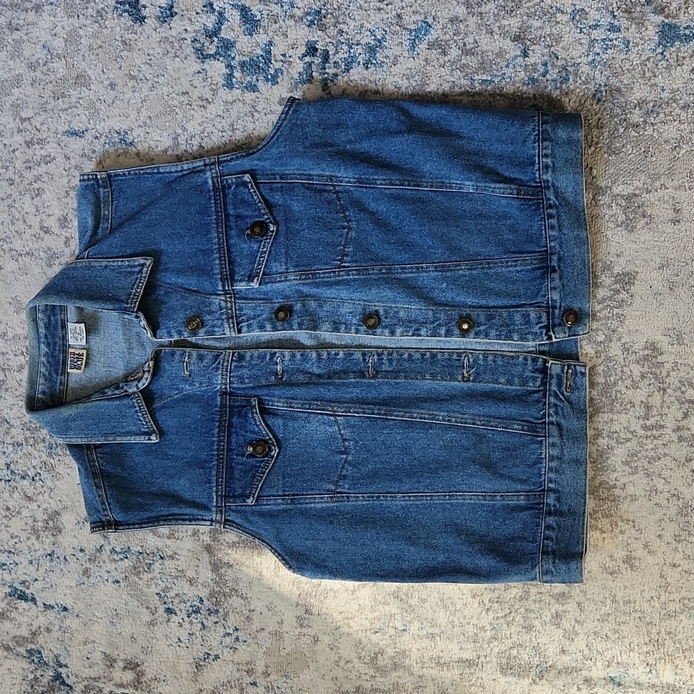 North‎ West Blue Women's Size Medium Vintage Denim Vest 100% Cotton